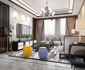 New Chinese Style A Living Room-ID:779025085