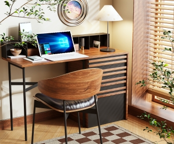 Modern Computer Desk And Chair-ID:347136977