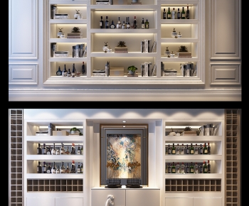 Simple European Style Wine Cabinet-ID:598546037