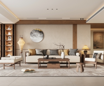 New Chinese Style A Living Room-ID:245596898