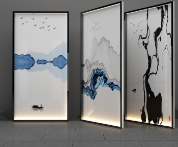 New Chinese Style Glass Screen Partition-ID:666408065