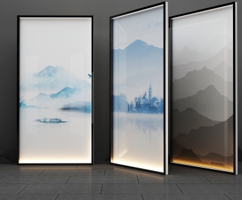 New Chinese Style Glass Screen Partition-ID:584625012