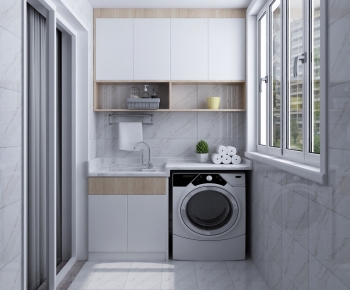 Modern Balcony Laundry Room-ID:879005915