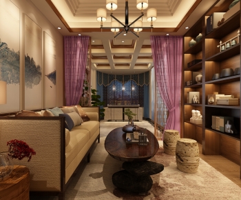 New Chinese Style A Living Room-ID:533083923