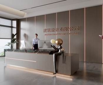 Modern Office Reception Desk-ID:691052917