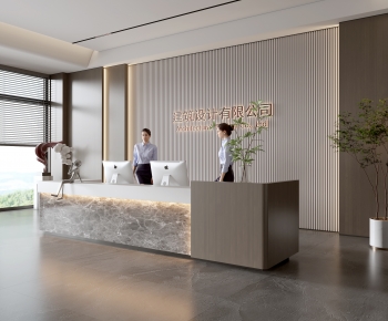 Modern Office Reception Desk-ID:393454073