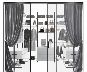 Modern Clothes Storage Area-ID:206473117