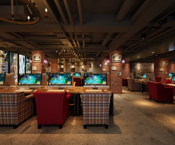 Industrial Style Internet Cafe-ID:713509085