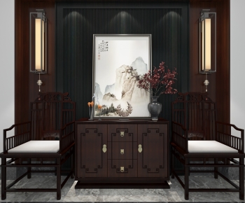 New Chinese Style Entrance Cabinet-ID:877330069