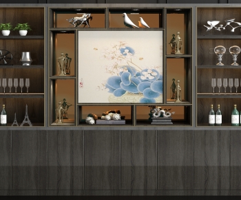 New Chinese Style Wine Cabinet-ID:687683117