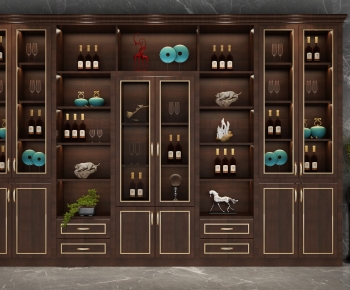 New Chinese Style Wine Cabinet-ID:822036039