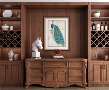 American Style Wine Cabinet-ID:722929003