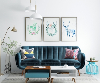 Nordic Style Three-seat Sofa-ID:878643045