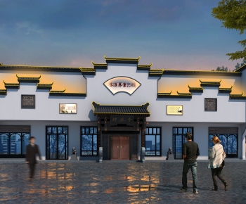 New Chinese Style Facade Element-ID:458619628