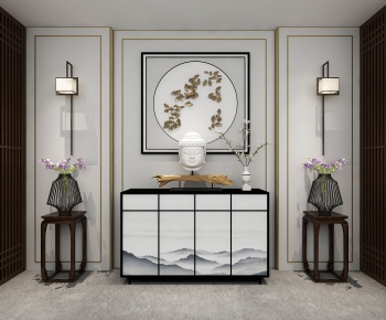 New Chinese Style Entrance Cabinet-ID:891088962