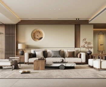 New Chinese Style A Living Room-ID:608280901