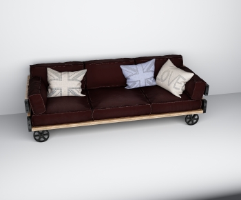 Industrial Style Three-seat Sofa-ID:215491065