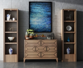 New Chinese Style Side Cabinet-ID:972552067