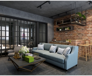 Industrial Style A Living Room-ID:707431087