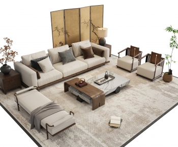 New Chinese Style Sofa Combination-ID:412030943