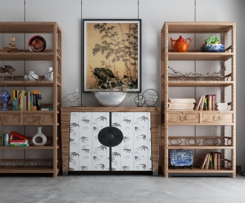 New Chinese Style Side Cabinet-ID:321805005