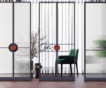 New Chinese Style Glass Screen Partition-ID:468915947