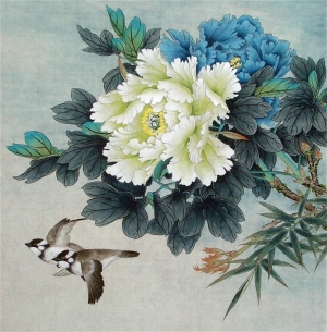新中式花鸟装饰画-ID:692584999