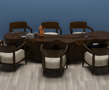 European Style Dining Table And Chairs-ID:372726925