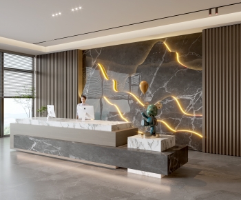 Modern Office Reception Desk-ID:493482112