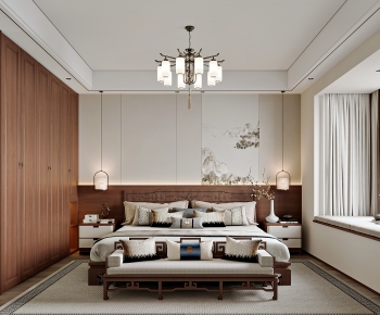 New Chinese Style Bedroom-ID:646083122