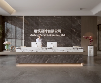 Modern Office Reception Desk-ID:865798002