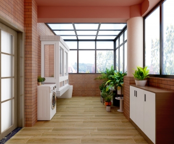 Modern Balcony Laundry Room-ID:145987031