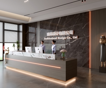 Modern Office Reception Desk-ID:597625971