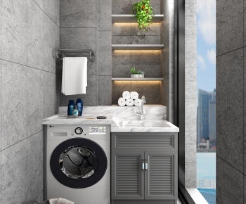 Modern Balcony Laundry Room-ID:914066083