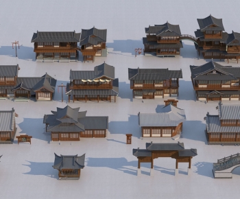 Chinese Style Ancient Architectural Buildings-ID:496248015