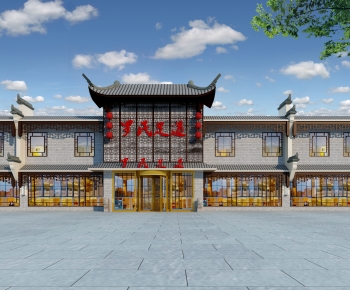 New Chinese Style Facade Element-ID:284172065