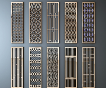 New Chinese Style Metal Screen Partition-ID:876050002