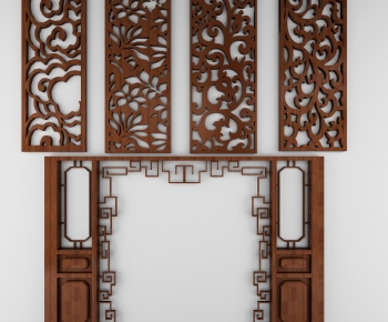 Chinese Style Wooden Screen Partition-ID:654496918