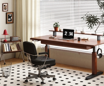 Modern Computer Desk And Chair-ID:678170924