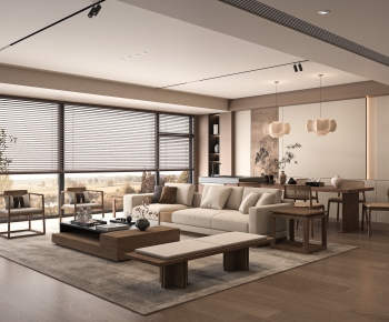 New Chinese Style A Living Room-ID:620750905