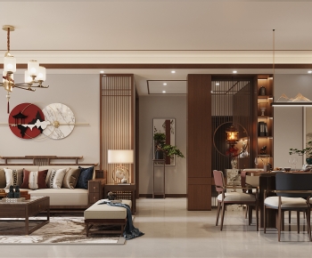 New Chinese Style A Living Room-ID:381865989