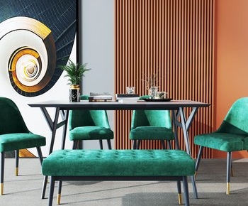 Modern Dining Table And Chairs-ID:378535036