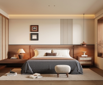 Wabi-sabi Style Bedroom-ID:501790051