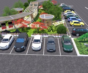 Modern Outdoor Parking Lot-ID:771749979