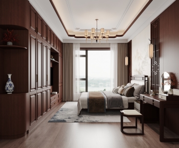 New Chinese Style Bedroom-ID:765654099