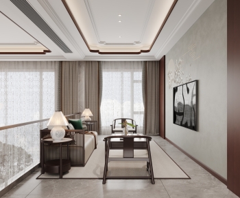 New Chinese Style A Living Room-ID:237615113