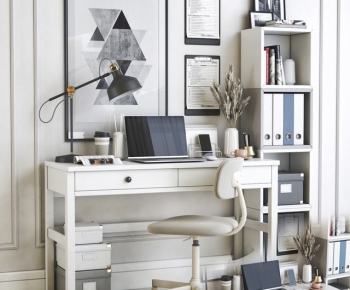 Modern Office Desk And Chair-ID:584750896