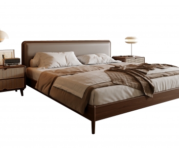 Wabi-sabi Style Double Bed-ID:979300981