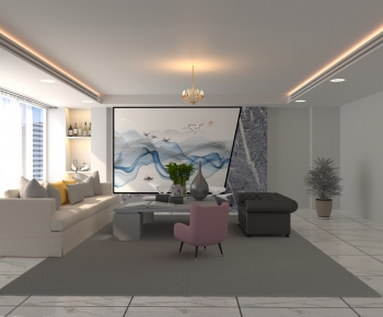 Modern A Living Room-ID:439883956