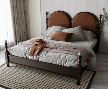 American Style Double Bed-ID:296232942